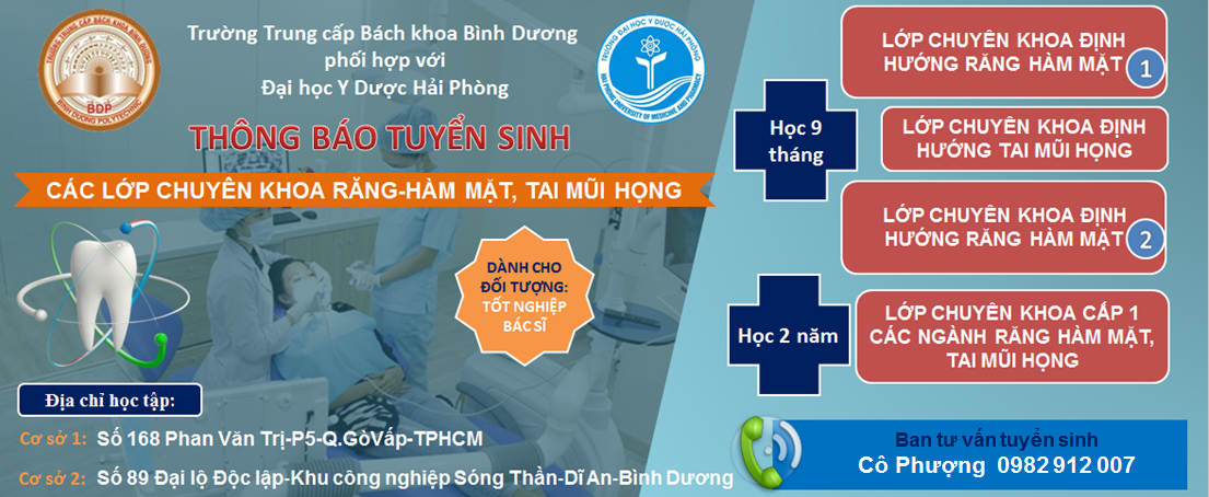 ĐÀO TẠO LỚP CHUYÊN KHOA ĐỊNH HƯỚNG RĂNG HÀM MẶT